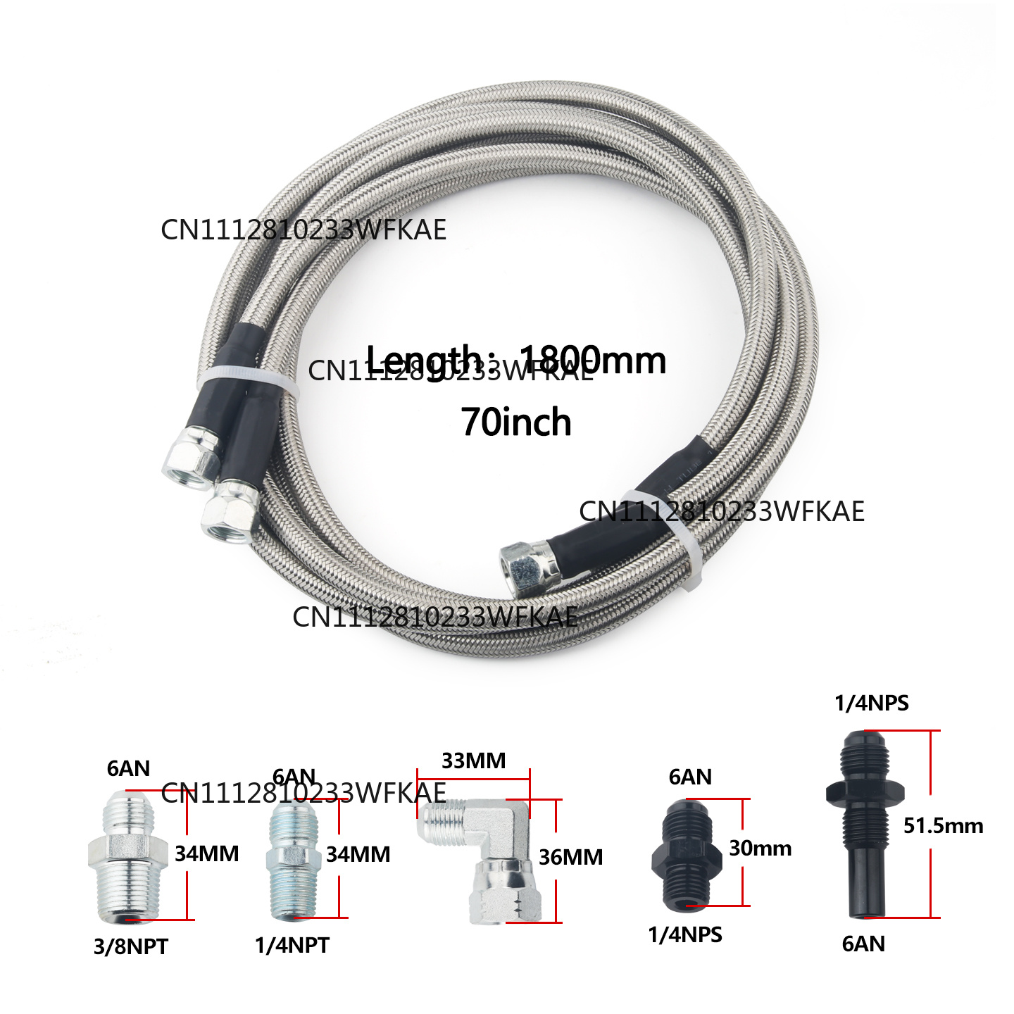 6AN 70 Inch Stainless Steel Br - Braided Line ulasan dan harga